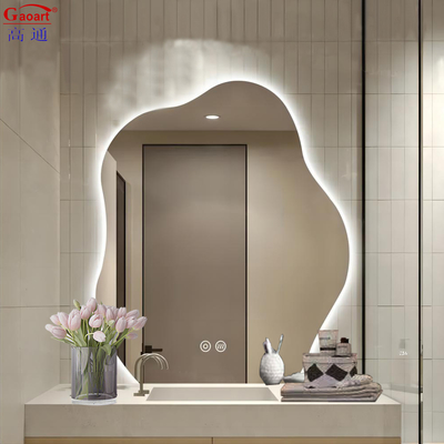 Moderne design verlichte oneindige ronde LED-lichtspiegel voor slimme fitness badkamer