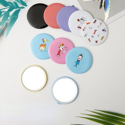 Draagbare cosmetische spiegel klein rond compact licht voor elke dag