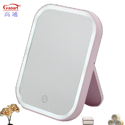 Compact Extra LOGO Make-up Leuke LED Draagbare Dressing Vanity Desktop Cosmetische Spiegel