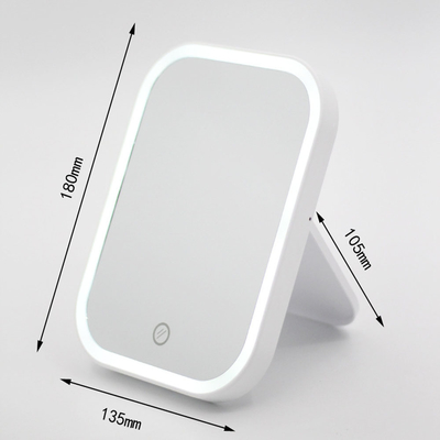 Compact Extra LOGO Make-up Leuke LED Draagbare Dressing Vanity Desktop Cosmetische Spiegel
