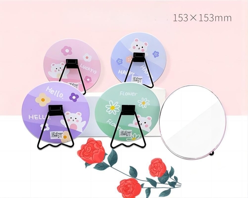 Reizen Staande schattig Stand Top Make-up Cosmetische tafel met metaal en glas spiegel