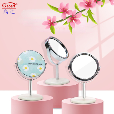 Kleine reis cosmetische bureau tafel make-up top staande spiegel met aangepaste verpakking