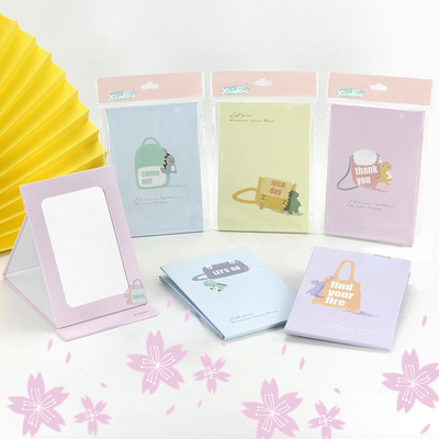 Extra logo Vanity Travel Cosmetische hartvormige make-up spiegel met gecoate papier