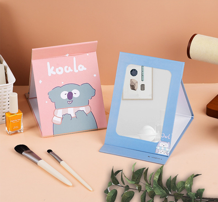 Opvouwbare make-up schattig hartvormig cosmetisch make-up klein met extra logo ja spiegel