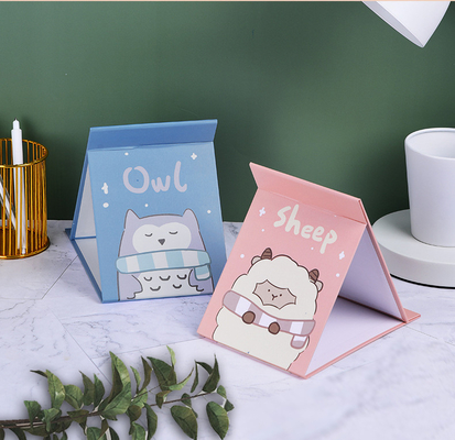 Opvouwbare make-up schattig hartvormig cosmetisch make-up klein met extra logo ja spiegel
