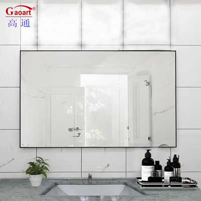 Aluminium legering frame glas spiegel voor grote zwarte sticker metalen frame badkamer ijdelheid