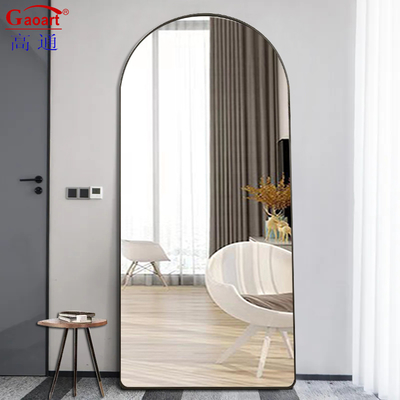 Volledig Roze Grote Boog Frame Staande Metalen Slaapkamer Decoratie Spiegel Contemporary Design Stijl voor dagelijks
