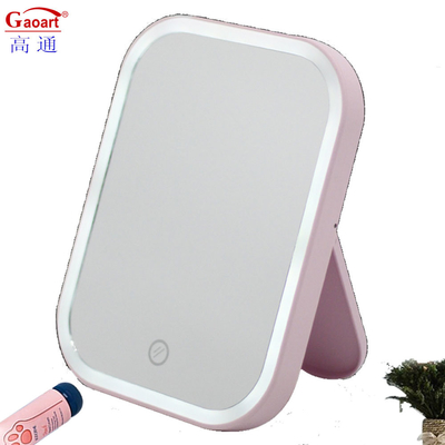 Verstelbare LED-verlichtte make-up spiegel voor compacte en handige thuis ijdelheid
