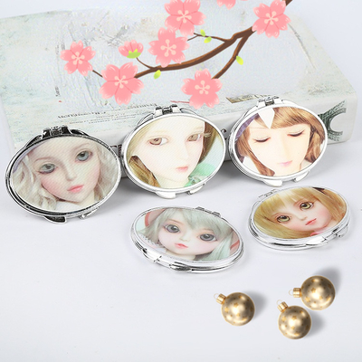 Compacte kleine hartvormige mini make-up spiegels met logo aangepast en draagbaar