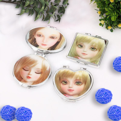 Compacte kleine hartvormige mini make-up spiegels met logo aangepast en draagbaar