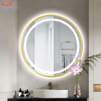 Verlichte LED-wandspiegel voor badkamermake-up met instelbare helderheid