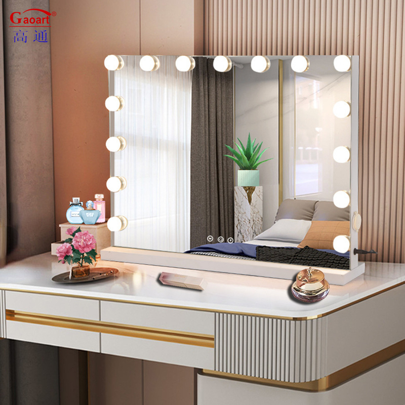 Populaire ontwerp Hollywood Vanity lamp voor make-up Metalen en glazen spiegel inbegrepen