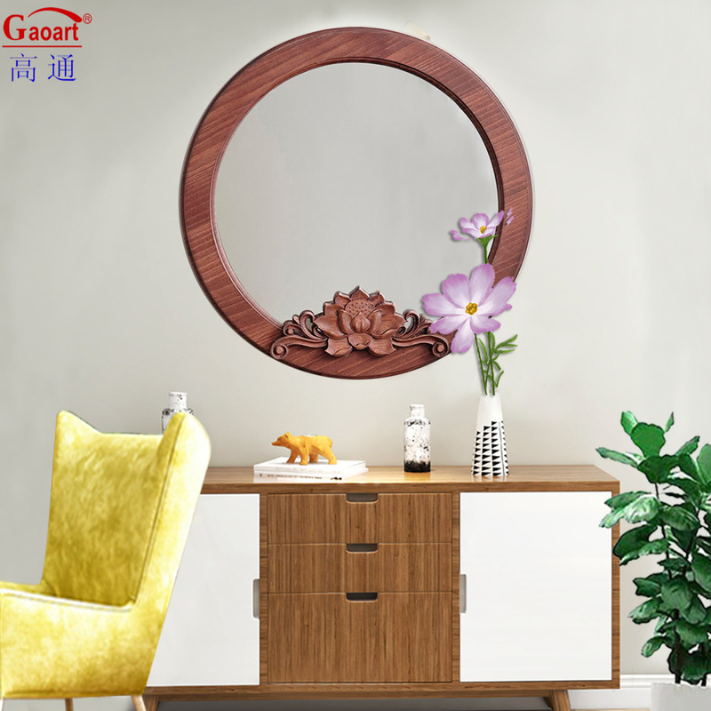 Houten raam spiegel voor woonkamer van hedendaags design stijl boog wand decoratie