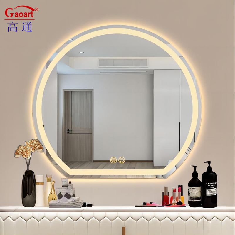 Semi-cirkel wand bevelled achtergrondverlichting slimme badkamer make-up sticker spiegel voor elke dag