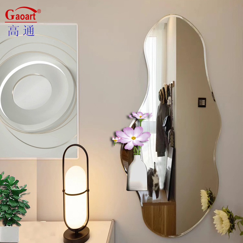Modern glas magie goud decoratief onbreekbaar bad wand hangende spiegel voor elke dag