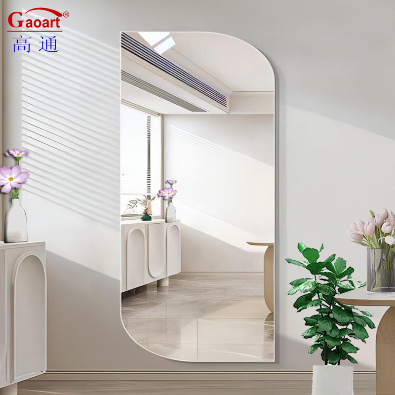 Home Full Body Float Glass Dress Design Lengte Led Light Beveled Wandhangende Decoratie Spiegel