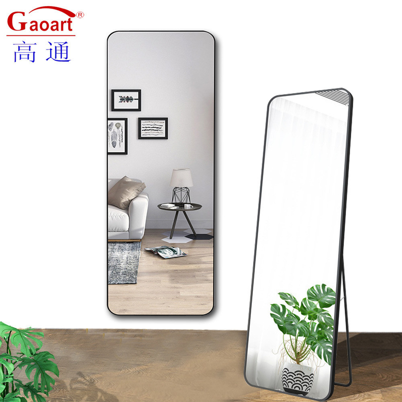 Contemporary Design Stijl Goud vloerspiegel met aluminium legering Frame Glasspiegel