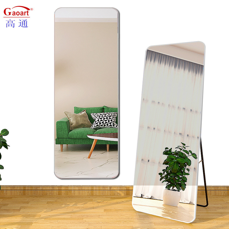 Woonkamer Antiek zilver Groot Nordic Arch Floor Mirror met LED-lichten