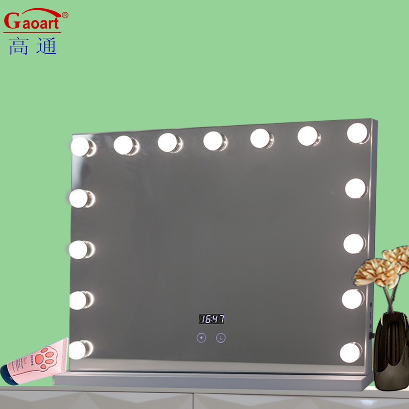Alledaagse make-up gelegenheden metalen en glazen spiegel met LED-lamp Hollywood Vanity Light
