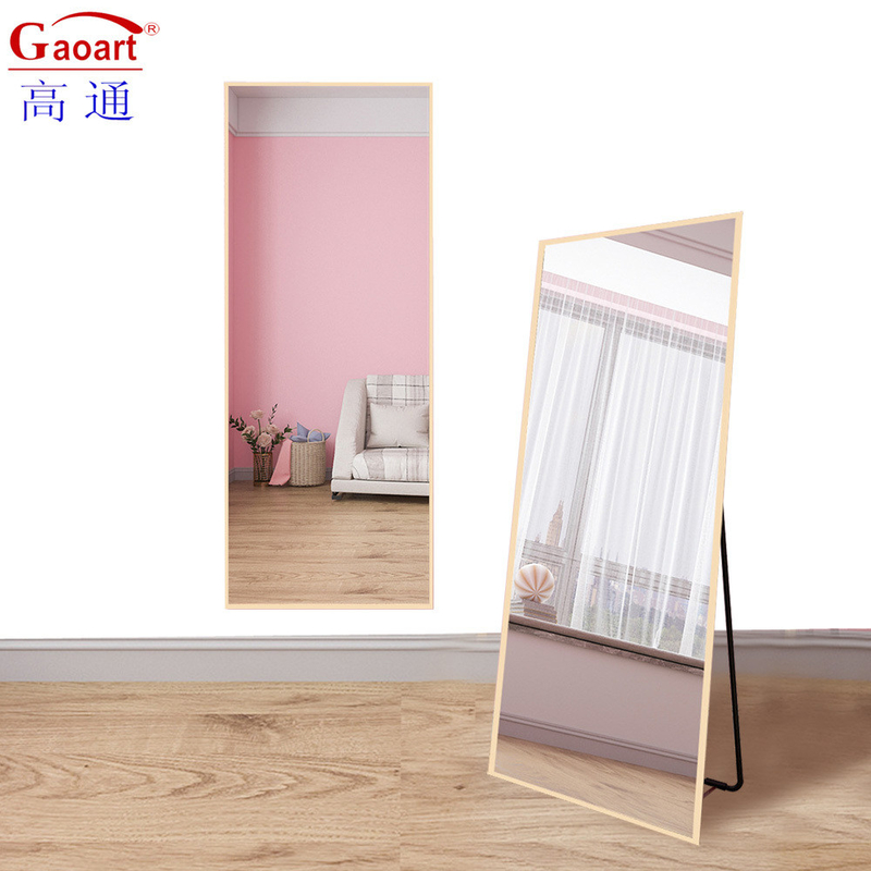 Gepersonaliseerde grootte glas ijdelheid spiegel voor eenvoudige badkamer muur slaapkamer decor zilveren glas