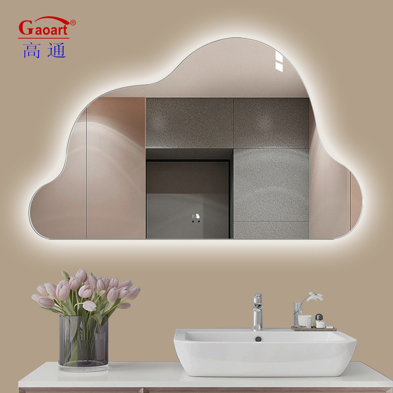 Op maat gemaakte grootte glazen decoratie voor modern bad licht in salon slimme badkamer spiegel