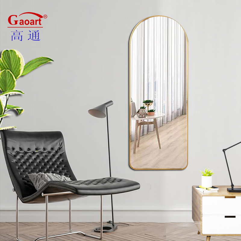 Up Gold Floor Standing Led Volle lengte Grote grootte Ovale Wand Home Decor Met Stand Mirror