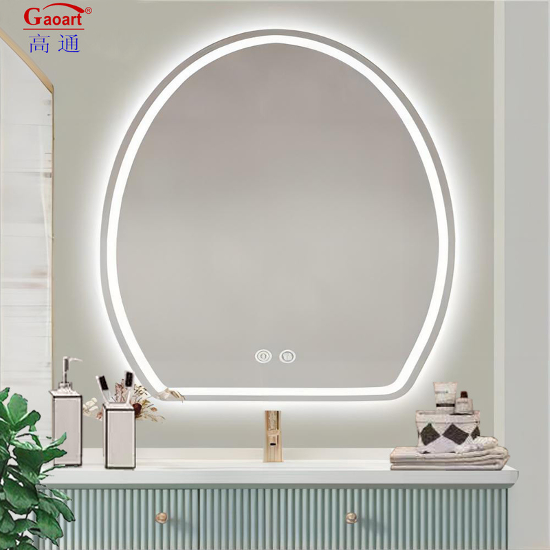 Smart Fitness salon bevestigd vollengte vanity wandspiegel met ronde LED-licht
