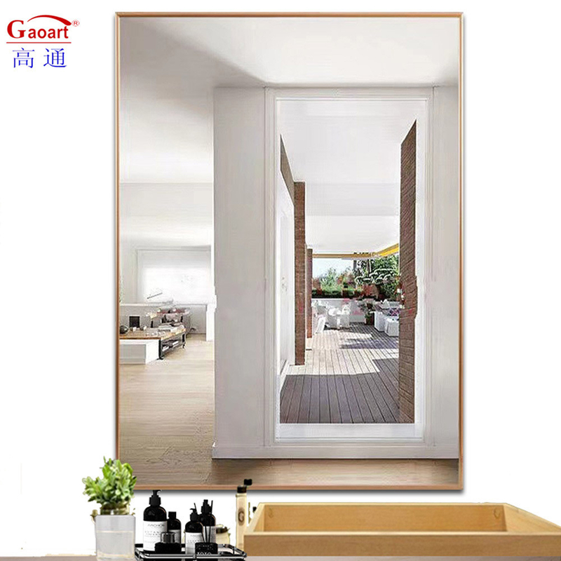 Gepersonaliseerde grootte Aluminium legering Frame Glas spiegel voor originele unieke wand decoratie
