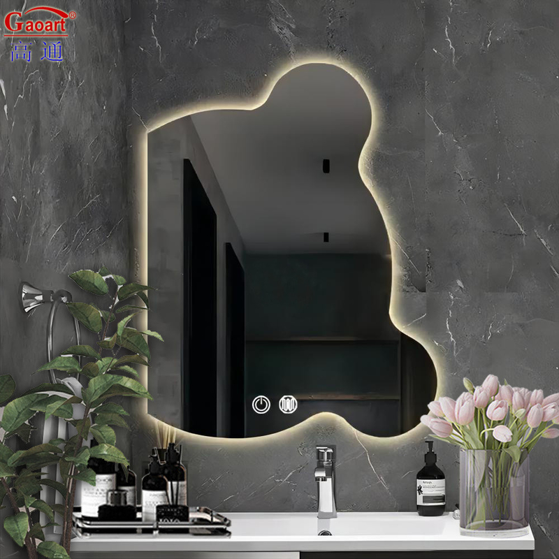 Zilveren spiegel badkamer decoratie LED ronde muur spiegel voor mistloze make-up in kleine douche