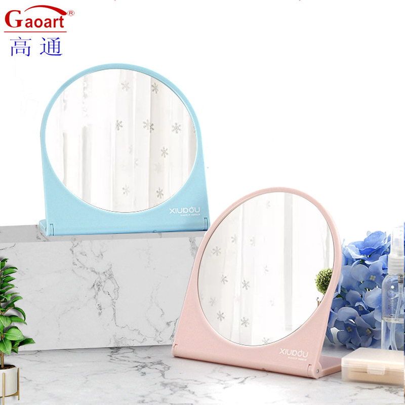 Extra LOGO Plastic glas spiegel staande make-up tafel voor desktop draagbare make-up