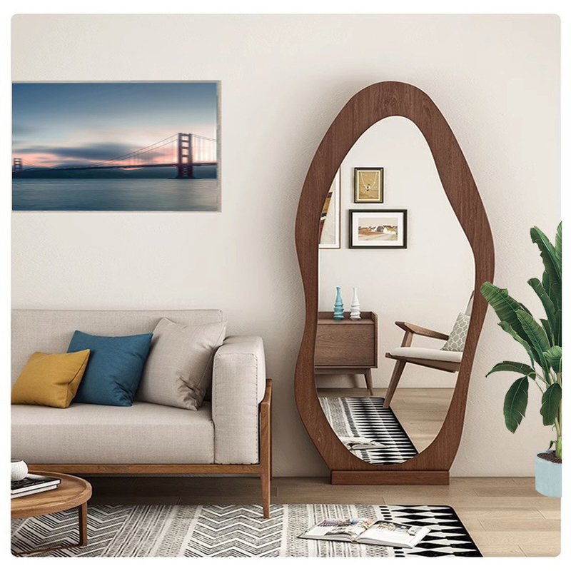 Contemporary Design Stijl Houten Framed Full Length Mirror voor Rustieke Modern Home Decor