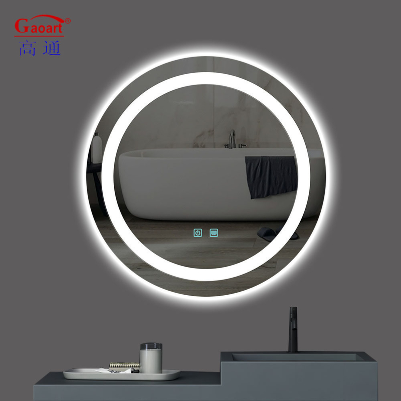 Smart Touch Screen LED badkamer spiegel voor hotel aangepast formaat Bevelled decor spiegel