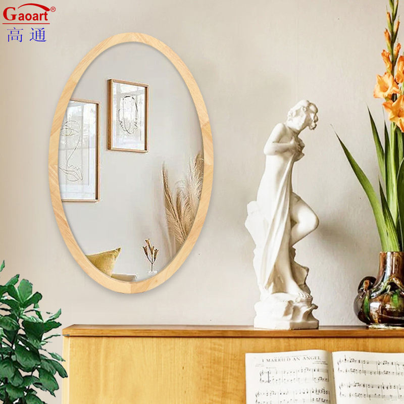 Op maat gemaakte grootte Glasspiegel Rustiek Antiek Bloemen Full Length Decor Houten frame Stand