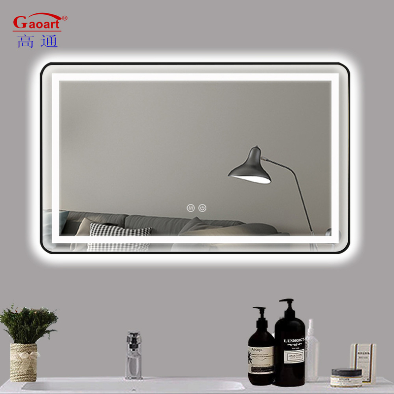 Achtergrondverlichting Badkamer spiegel LED Waterdicht Smart Fitness Bevelleed Touch Screen Muurdecor