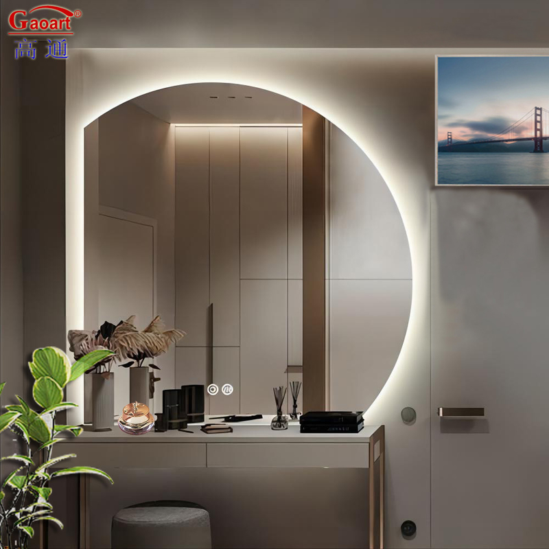 Verlicht glas waterdicht gevelde slimme badkamer bad spiegel met LED voor huis decor