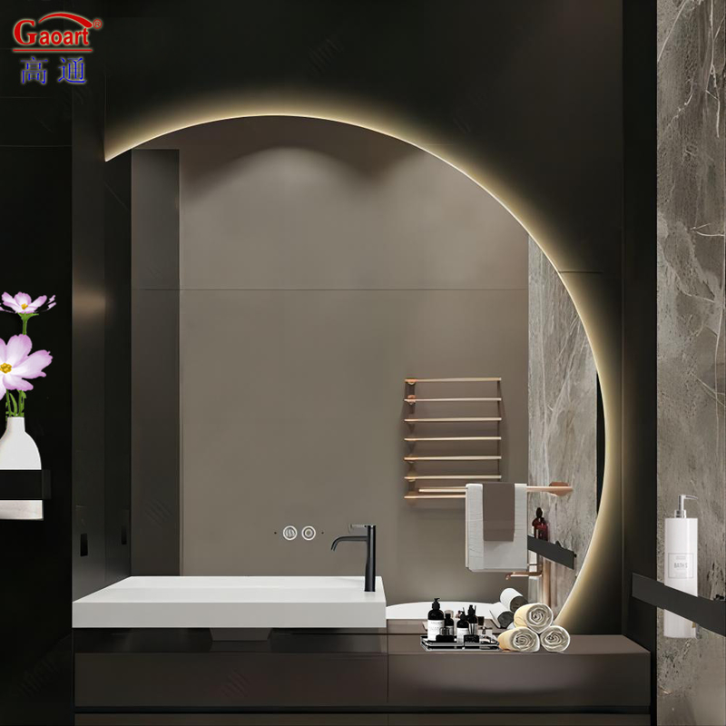 Gelicentieerd Materiaal Modern Design Zilveren spiegel Led Salon Touch Screen Slimme badkamer spiegel
