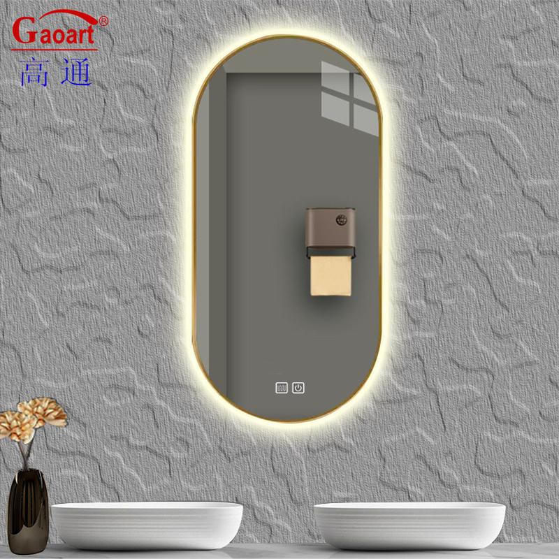 Kleine salon hangende muur met led spiegel achtergrondverlicht badkamer slimme fitness bevellede touch