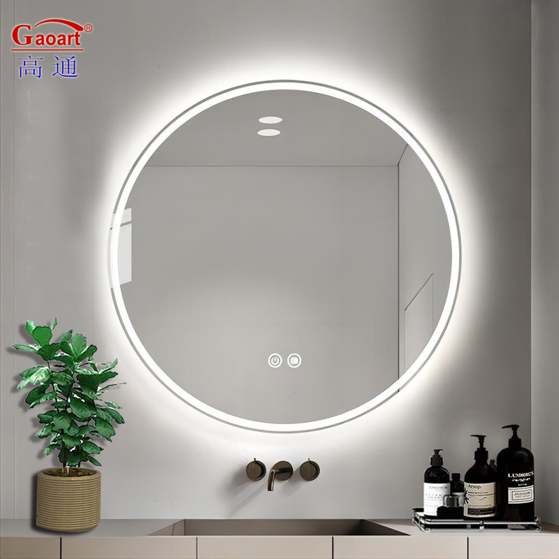 LED-licht aanraking rond licht slimme salon ijdelheid make-up badkamer wandspiegel