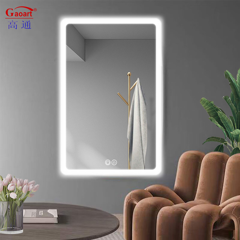 Ronde glazen spiegel intelligente achtergrondverlichting wand LED badkamer spiegel voor hotel decoraties