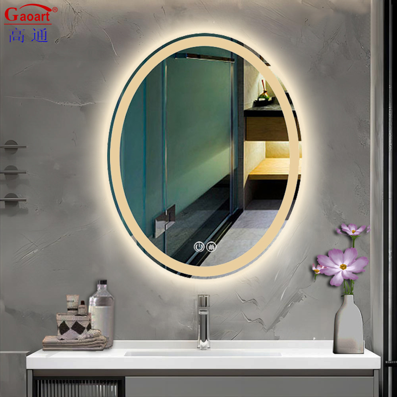 Moderne design Vanity Oval Grote Ronde Badkamer Achtergrondverlichting Smart Led Light Up Bad Mirror Voor Badkamer