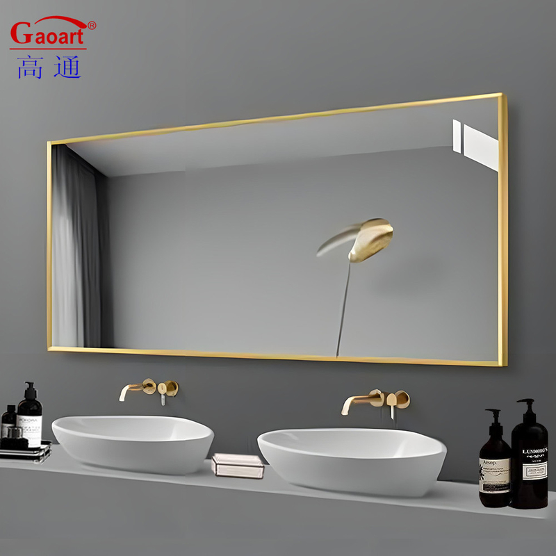 Populair ontwerp Goud zilver geframed wand ijdelheid kleine metaal sticker badkamer frame spiegel