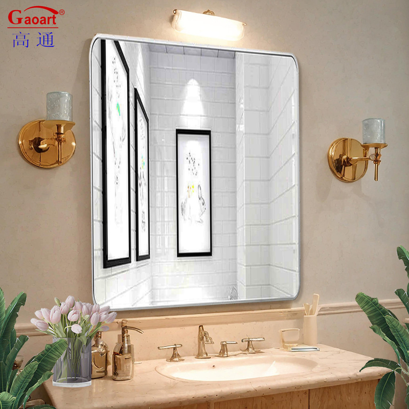 Gepersonaliseerde grootte Zwart ijzeren huis decor Frame spiegel voor badkamer muur hangend beste ovaal