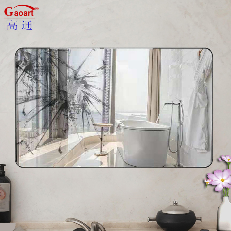 Grote Aluminium Art Gold Frame Spiegel voor badkamer decoratie Wandhangende spiegel