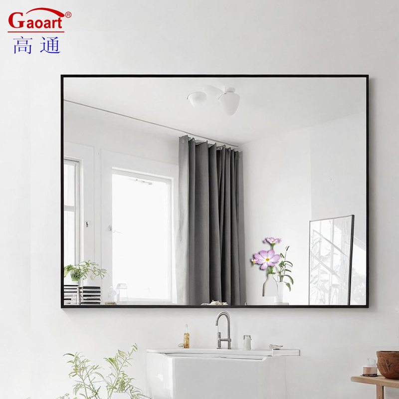 Populair ontwerp ronde muur spiegel in goud zwart aluminium frame voor badkamer accessoire