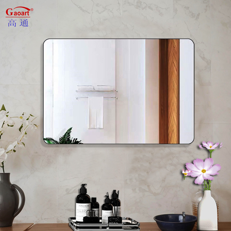 Ovale badkamer Framed Wall Art Moderne Hangende Grote Aluminium Sticker Goud Frame Spiegel