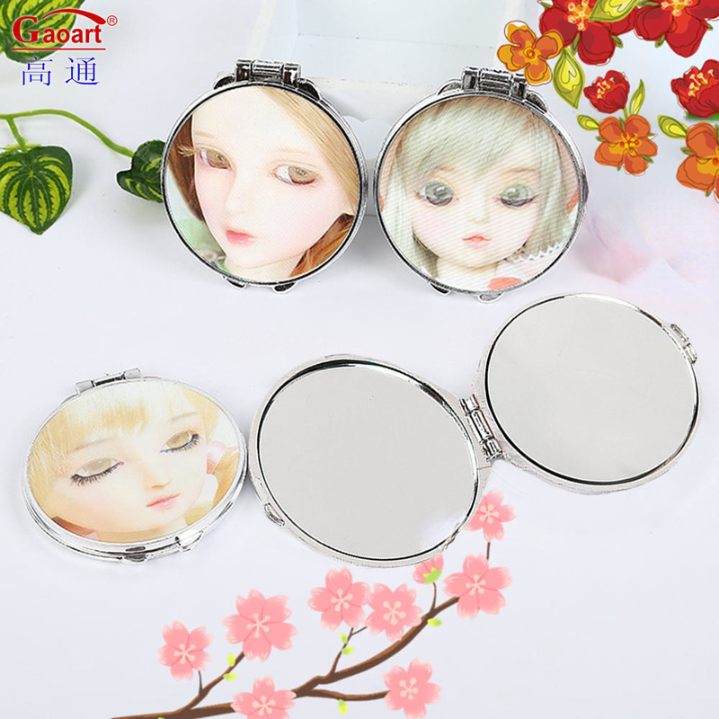Compacte kleine hartvormige mini make-up spiegels met logo aangepast en draagbaar